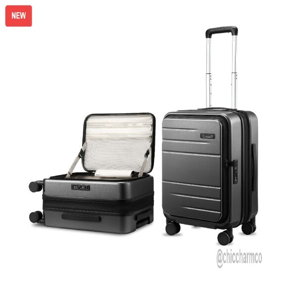 Expandable Polycarbonate Hard Shell Carry-On Luggage with Wheels
